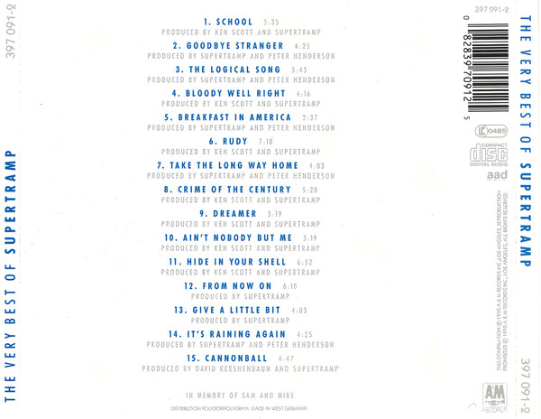 Supertramp  The Very Best Of Supertramp : Back